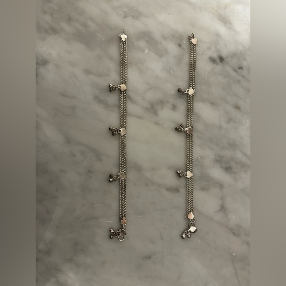 Vintage Silver Anklets with tiny bell charms. 10in. Hook closure. - Picture 5 of 8